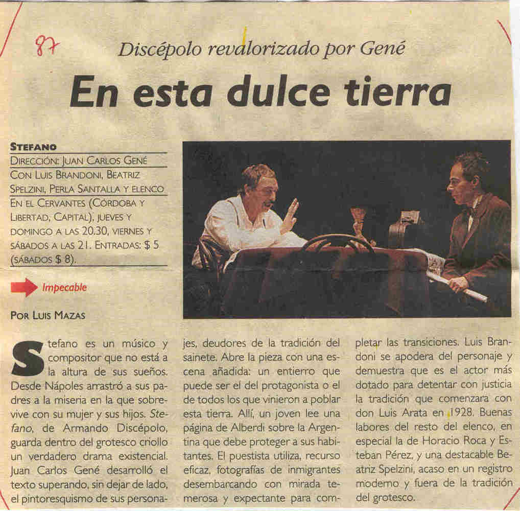 2002 Stéfano 02 09 26 crítica Rev. VEINTITRÉS por Luis Mazas