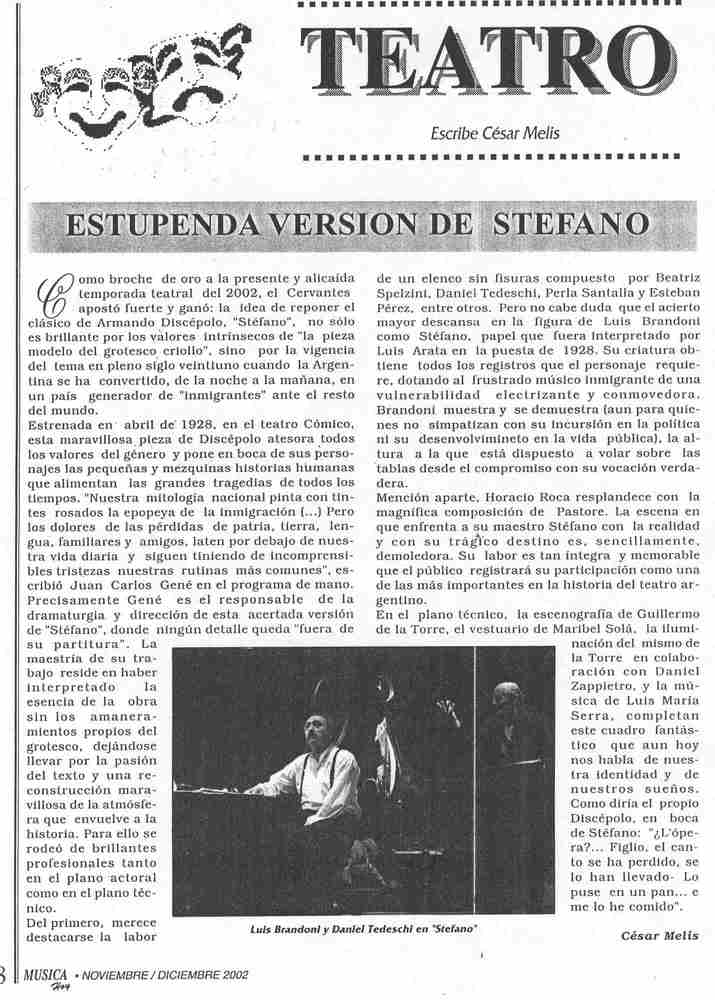 2002 Stéfano 02 11 01 crítica Rev. MUSICA HOY por César Melis